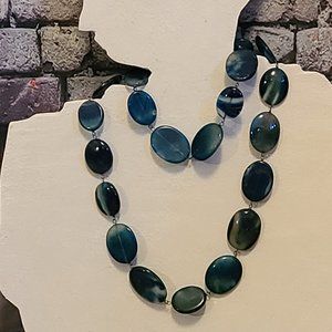 Blue Onyx Chunky Healing Necklace-Onyx Jewelry-Long necklace-Gemstone necklace